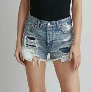 American Eagle Outfitters Blue Distressed Jean Shorts
